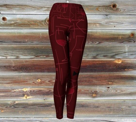 Red Wine & Bow Ties Yoga Leggings