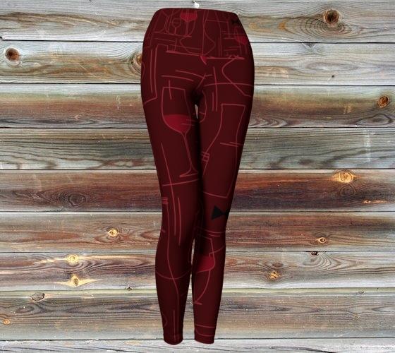 Red Wine & Bow Ties Yoga Leggings