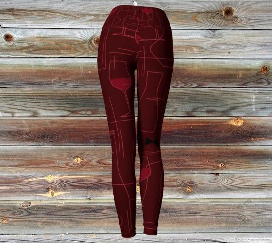Red Wine & Bow Ties Yoga Leggings