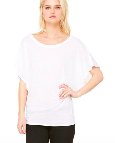 Flow Draped Sleeve Tee- White