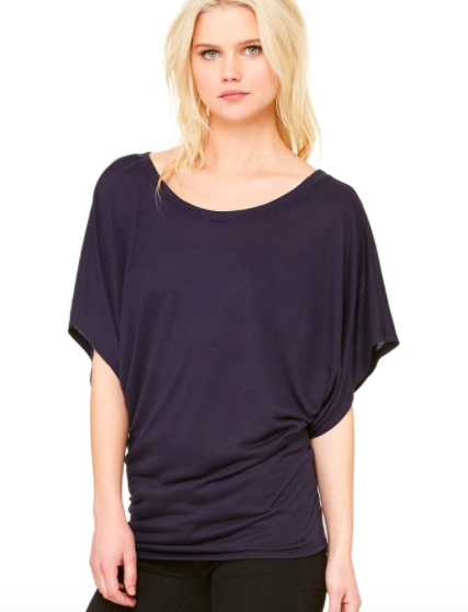 Flow Draped Sleeve Tee- Midnight Navy
