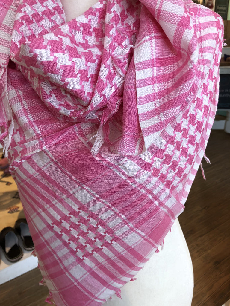 Pink Tartan Blanket Scarf