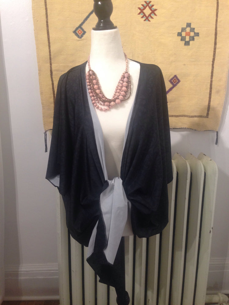 Black Lace Draped Kimono