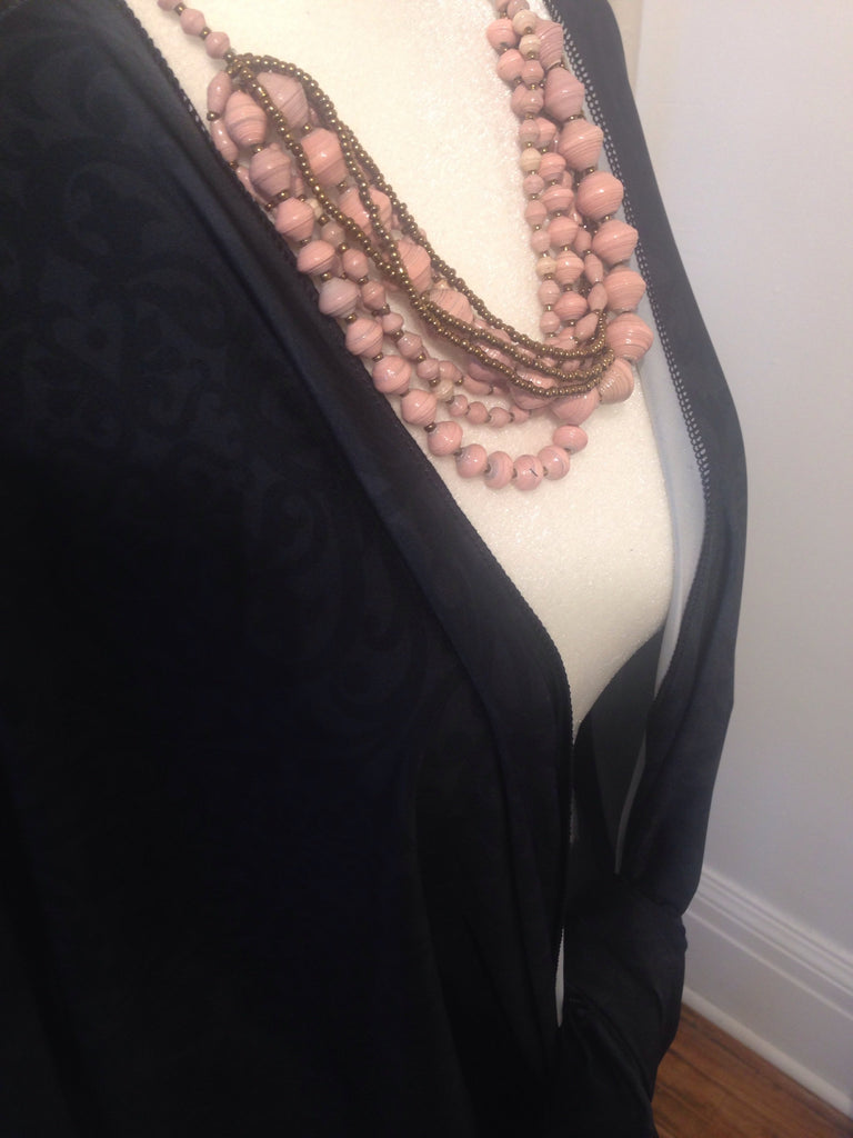 Black Lace Draped Kimono