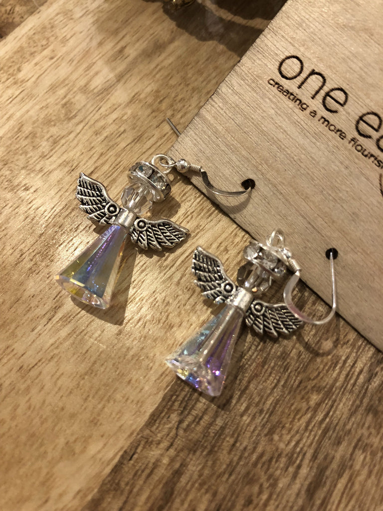 Angel Earrings - Sterling Silver & Swarovski Crystal