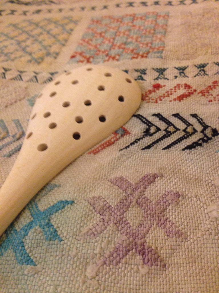 Wood Sieve Spoons
