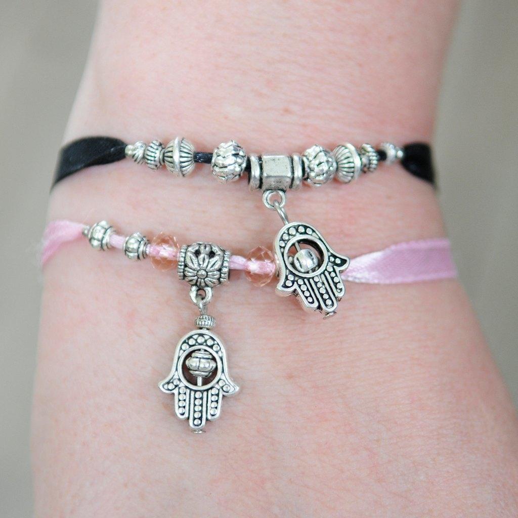 Jewellery & Fashion Accessories - Pink Ribbon Hamsa Bracelet