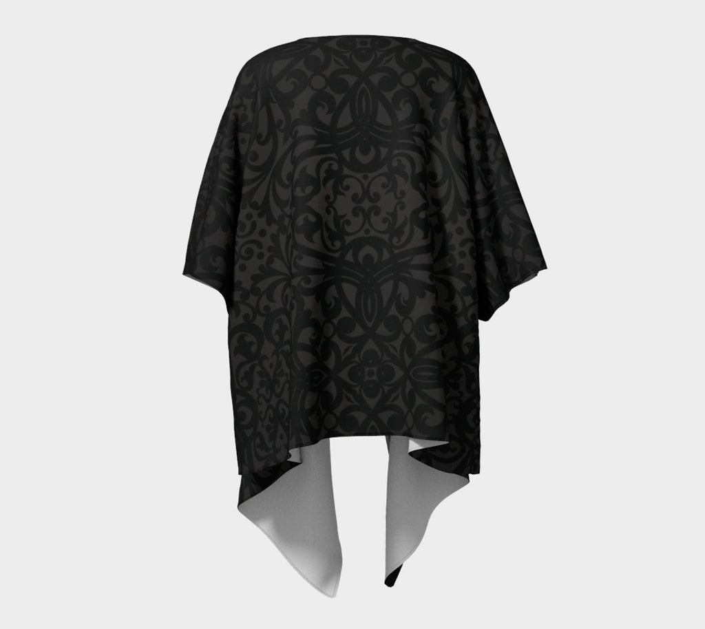Black Lace Draped Kimono